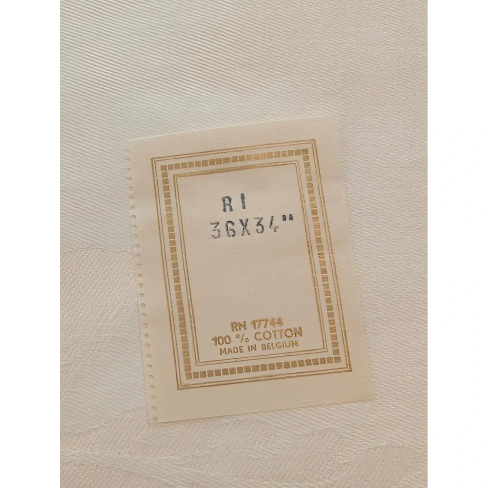 Rock Island Railroad Vintage Damask Linens White Belgium Cotton Railway Decor